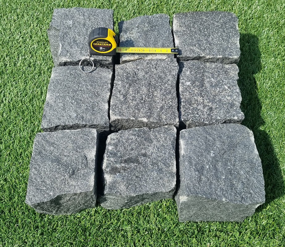 Čadičové čierne dlažobné kocky Gabbro 8/11
