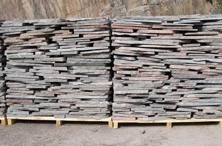 Naturporphyr Grigio Rosa, unregelmäßige Formen, Stärke 1-3 cm (Verblendung/Belag, Größe 25-50 cm)